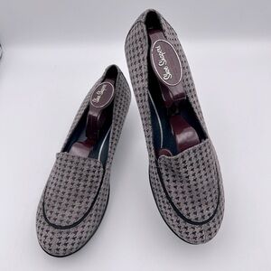 Dansko Debra Womens Size EU 38 Shoes Gray Black Houndstooth Suede Comfort Loafer
